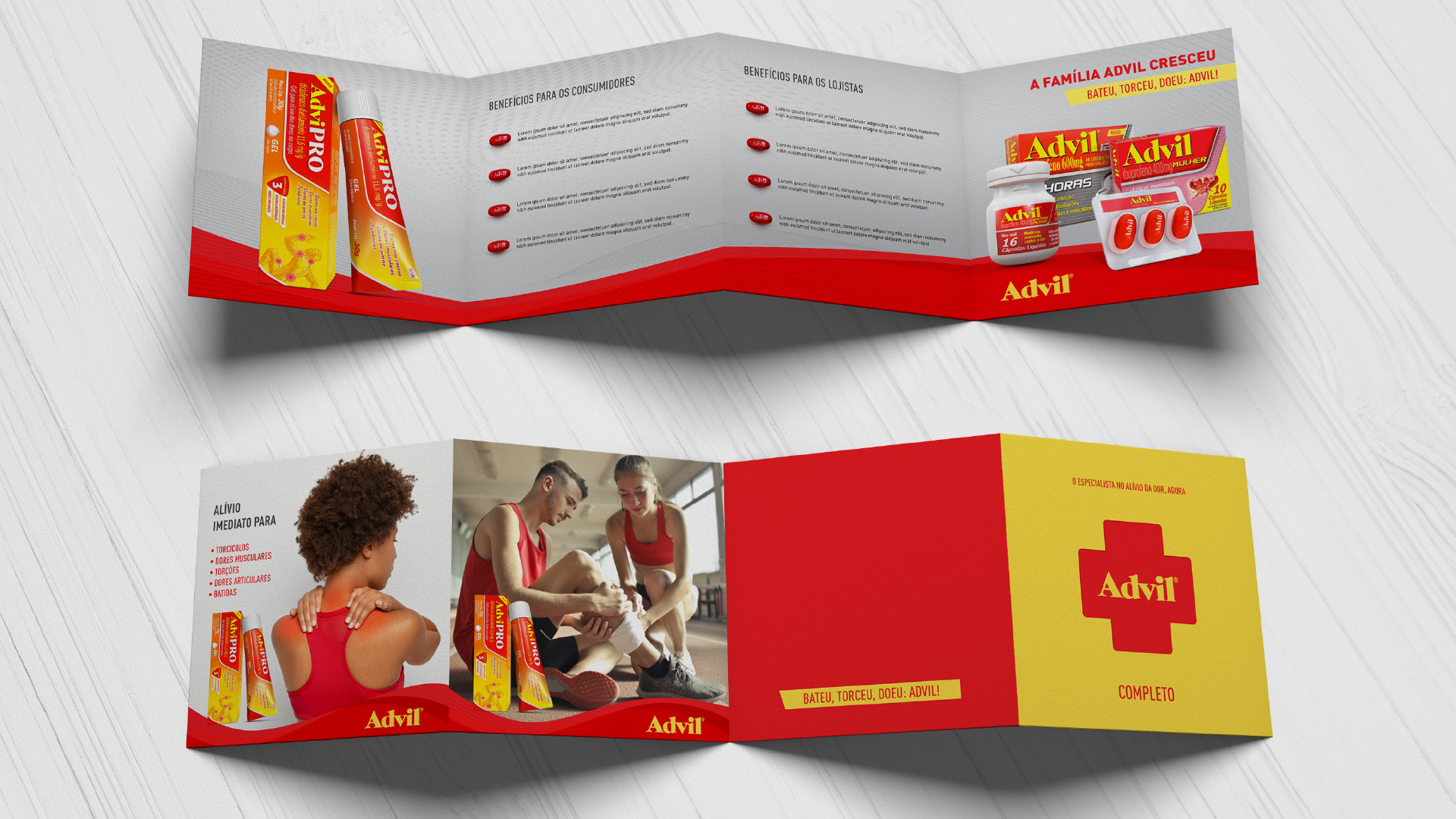Imagem do case sales kit de lançamento do Advil Gel desenvolvida pelo Estúdio E | Agência de Comunicação para a GSK