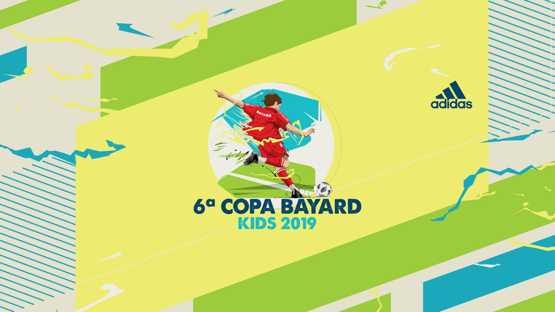 Imagem do key visual da 6ª Copa Bayard Kids - Adidas.