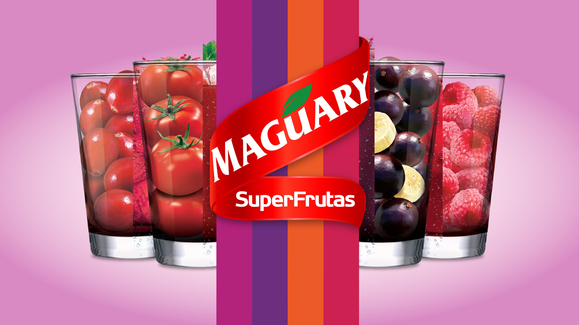 Imagem do key visual para press kit de lançamento de produtos SuperFrutas Maguary.