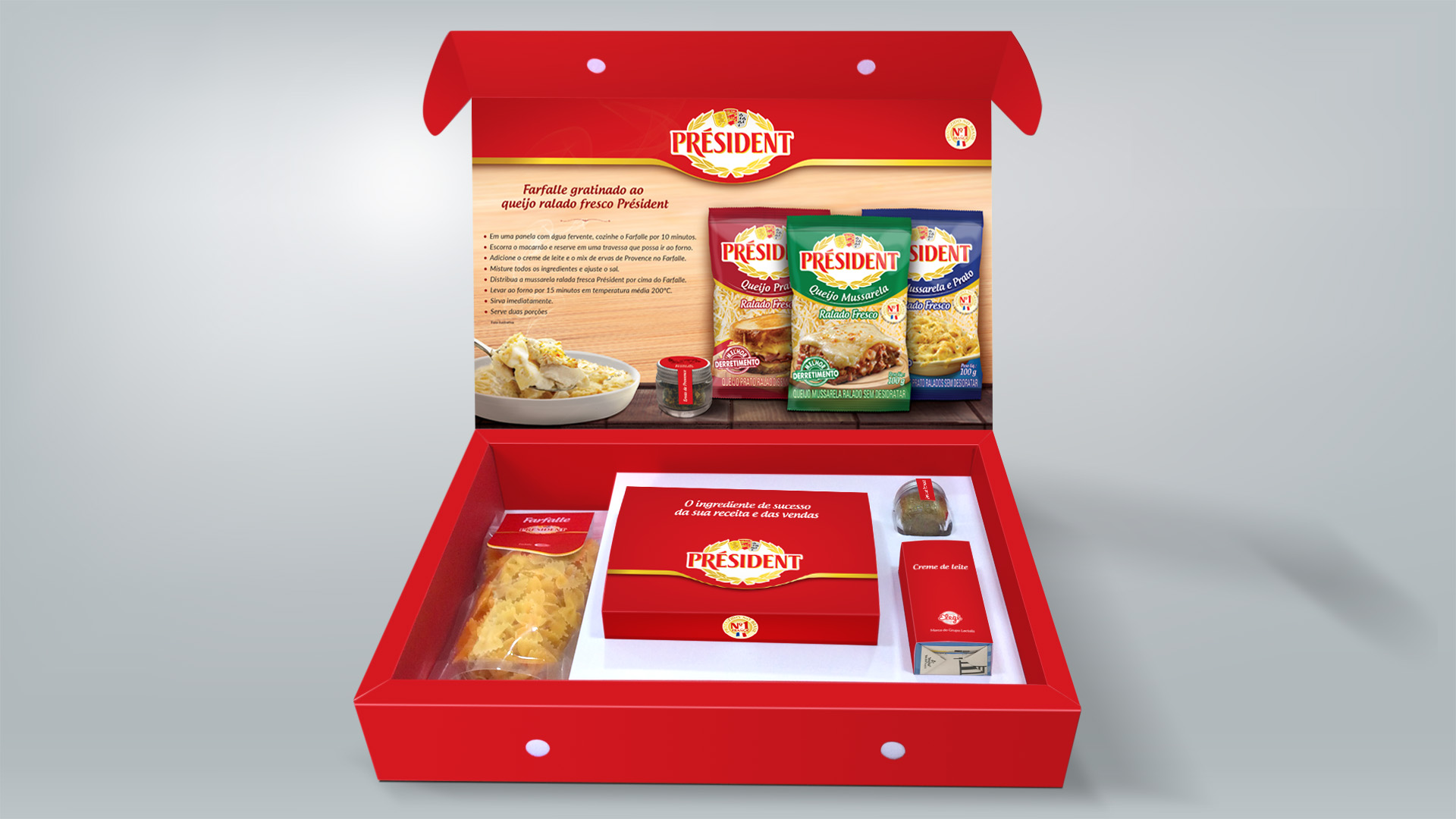 Imagem do sales kit de lançamento de produto Président Lactalis.