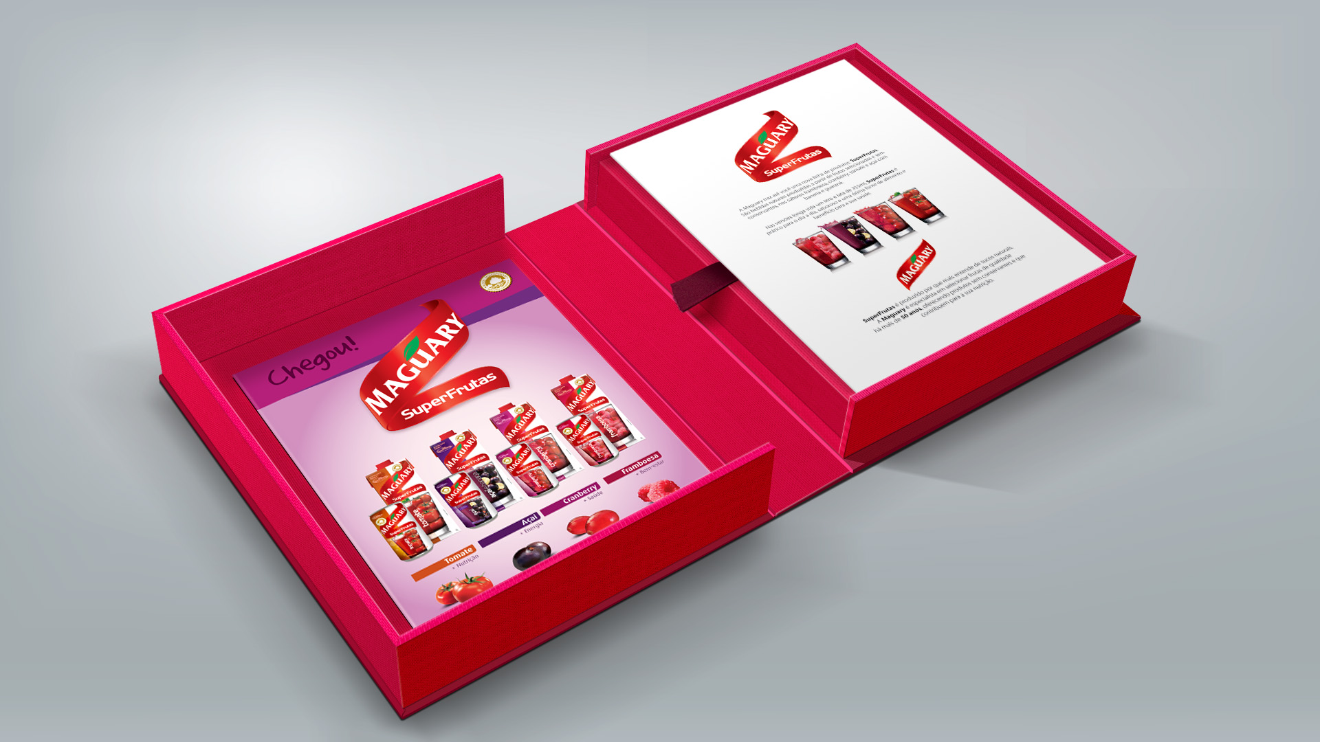 Imagem do press kit de lançamento de produtos SuperFrutas MAguary.