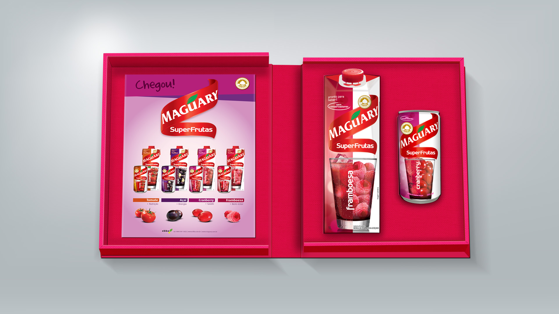 Imagem do press kit de lançamento de produtos SuperFrutas MAguary.