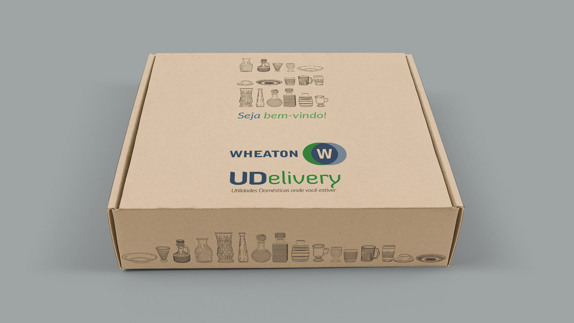Imagem de welcome kit com identidade visual do projeto de PDV móvel Wheaton UDelivery.