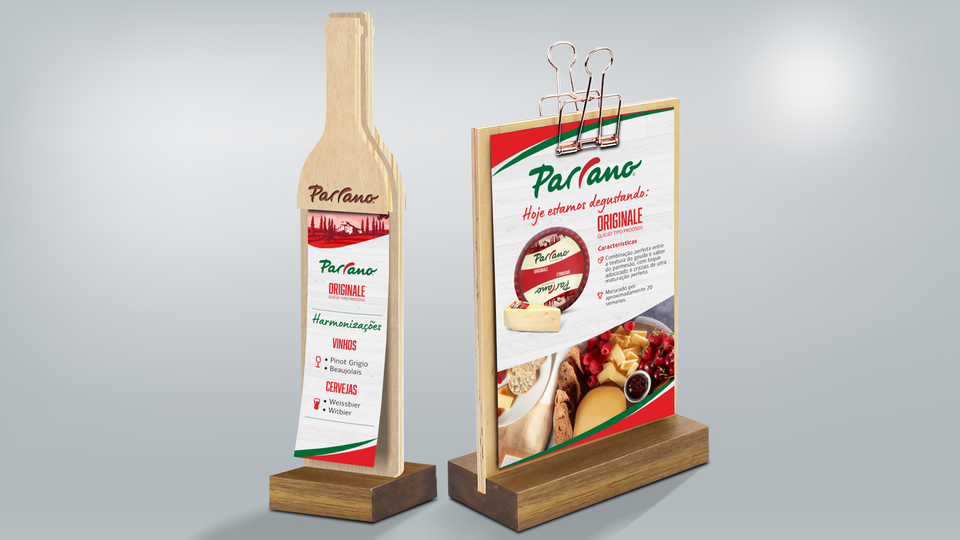 Imagem de acessórios para evento de degustação da marca Parrano desenvolvido pelo Estúdio E | Agência de Comunicação