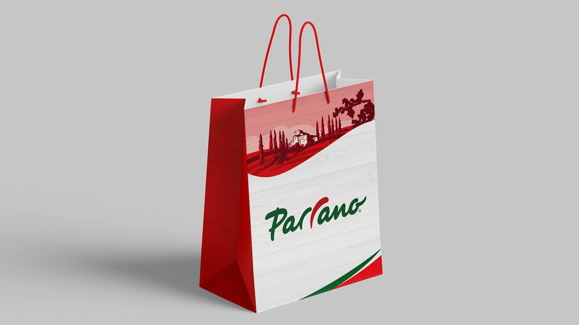 Imagem de sacola usada para entregar o sales kit da marca Parrano desenvolvida pelo Estúdio E | Agência de Comunicação