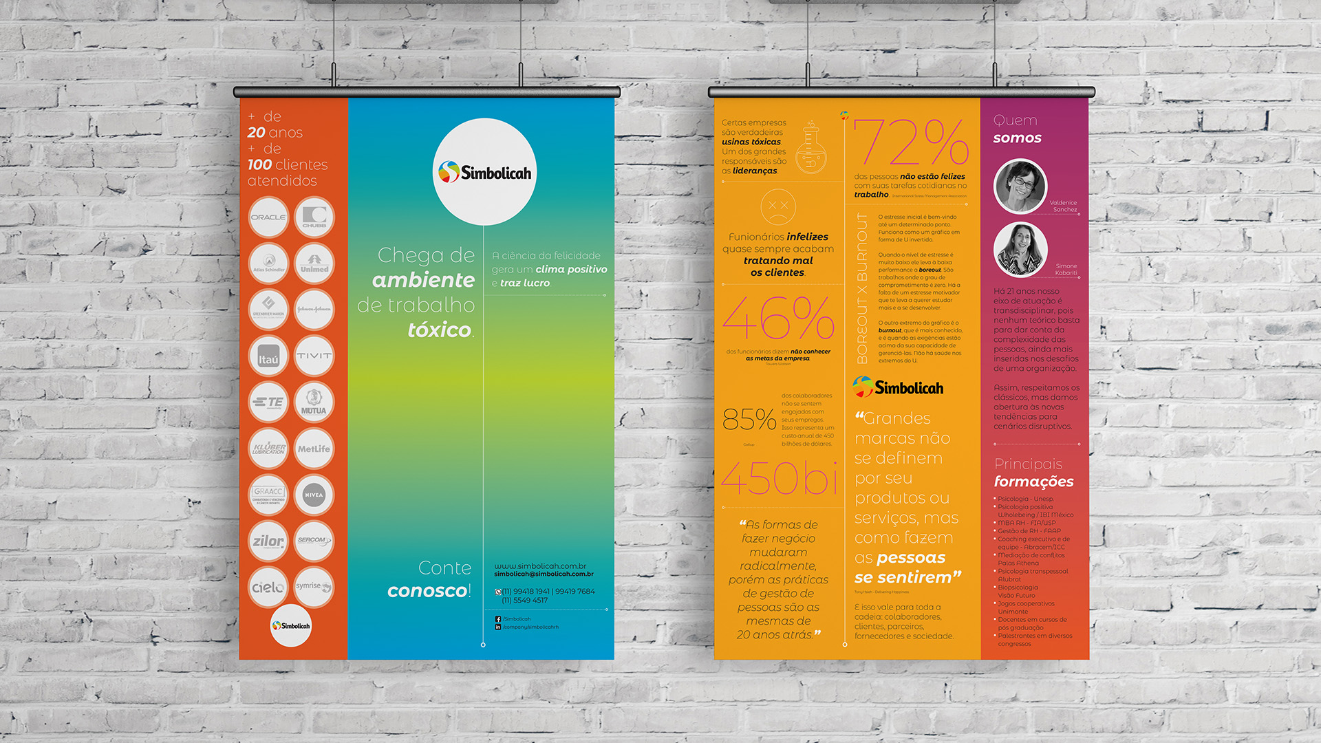 Imagem de posters com infográfico da identidade visual Simbolicah.