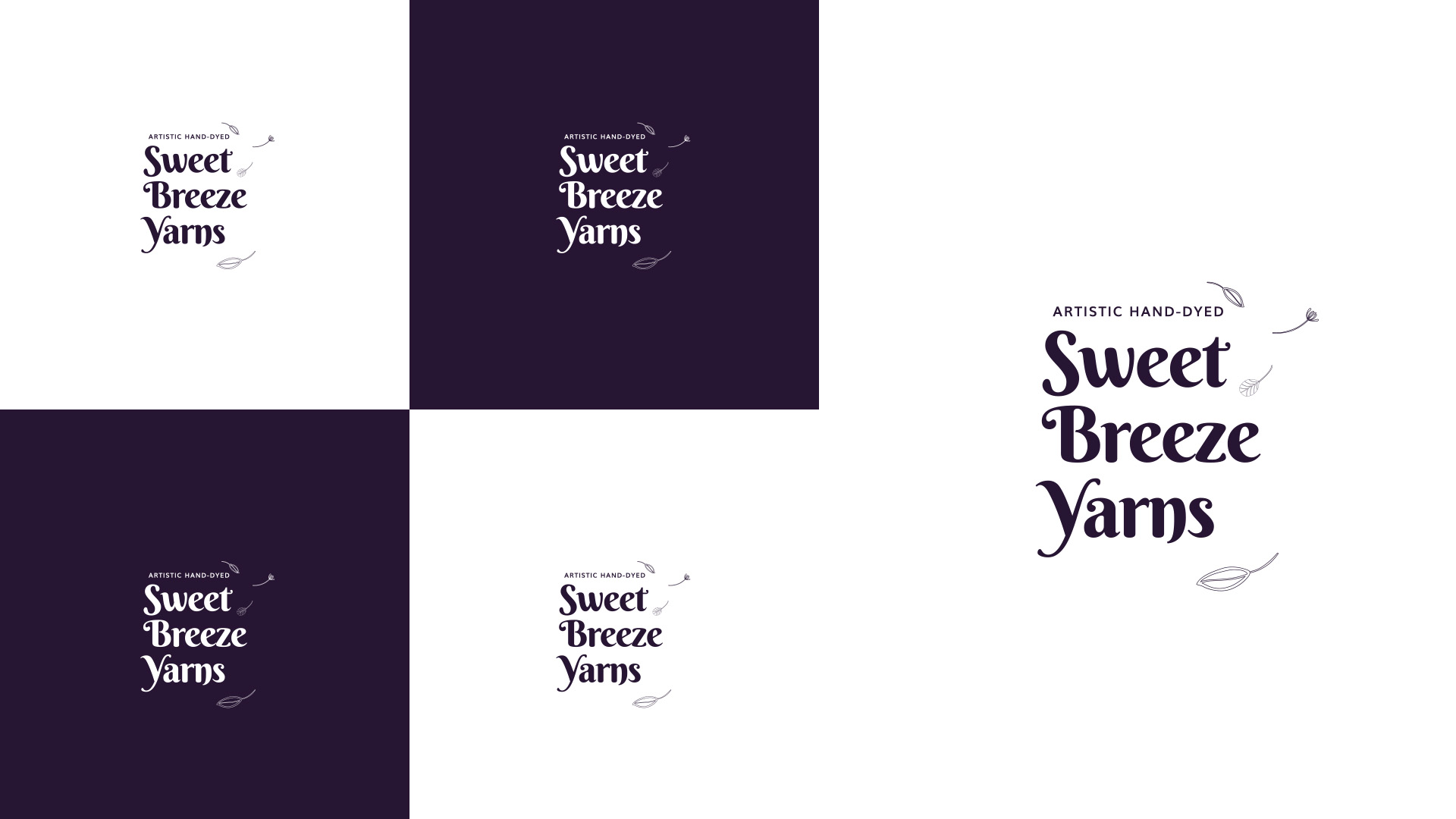 Imagem de painel com o logotipo Sweet Breeze Yarns aplicado.